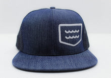 Load image into Gallery viewer, Life&#39;s a Beach Navy Denim Mesh Hat
