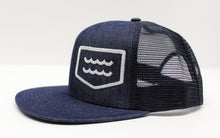 Load image into Gallery viewer, Life&#39;s a Beach Navy Denim Mesh Hat
